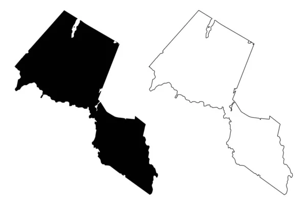 Passaic County Нью Джерси Округ Сша Сша Сша Сша Map — стоковый вектор