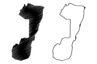 Omdurman Şehri (Sudan Cumhuriyeti, Hartum Eyaleti) harita vektör ilüstrasyonu, Omdurman haritasının robot resmini çiz