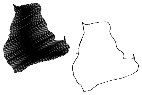 喀土穆市 苏丹共和国 喀土穆州 地图矢量图解 速写草图 — 图库矢量图片