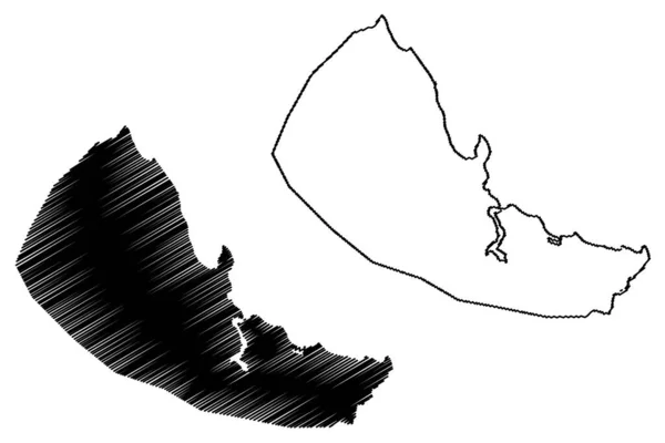 Dar Salaam City United Republic Tanzania Mapa Vector Illustration Scribble — Vector de stock