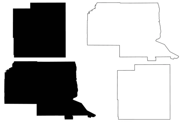 Rio Arriba Luna County New Mexico 미국군 Map Vector Illustration — 스톡 벡터