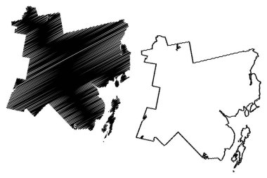 Waldo County, Maine (ABD eyaleti, Amerika Birleşik Devletleri, ABD, ABD) harita vektör çizimi, karalama çizimi Waldo haritası