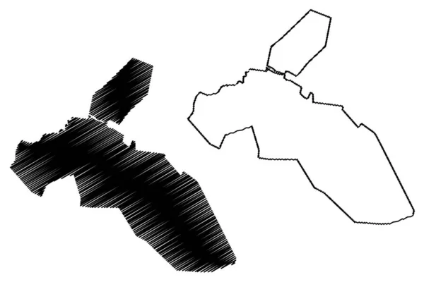 ラヨーン市 西サハラ モロッコ 地図ベクトル図 スケッチブルスケッチエル アイアン市地図 — ストックベクタ