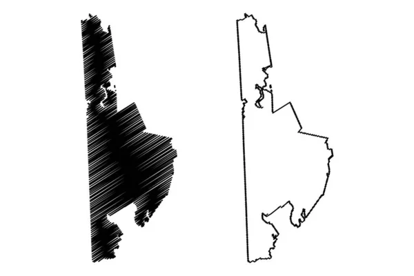 Oxford County Maine County United States America Usa Mapa Vector — Archivo Imágenes Vectoriales
