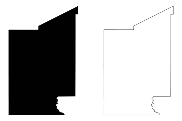Dona Ana County New Mexico 미국군 Map Vector Illustration Scribble — 스톡 벡터