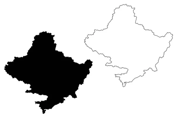 Provinsen Gandaki Demokratiska Förbundsrepubliken Nepal Administrativa Indelningar Kartvektorillustration Klotskiss Provins — Stock vektor