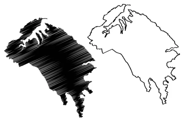 Región Sureste República Malta Isla Archipiélago Regiones Malta Mapa Vector — Vector de stock