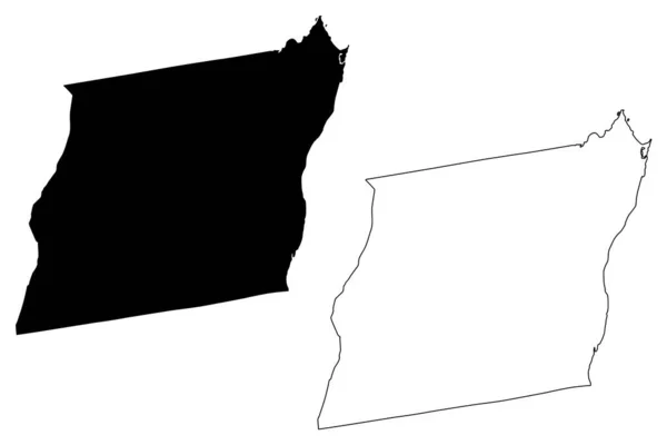 Condado Albany Estado Nueva York Condado Estados Unidos América Mapa — Vector de stock