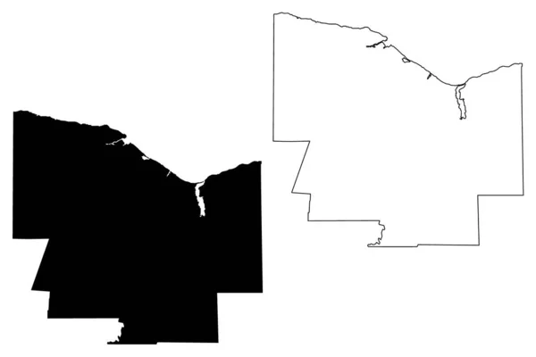 Condado Monroe Estado Nueva York Condado Estados Unidos América Mapa — Vector de stock