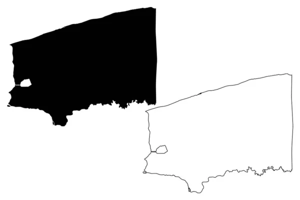 ナイアガラ郡 ニューヨーク州 アメリカ アメリカ アメリカ 地図ベクトル図 スケッチブルスケッチナイアガラ地図 — ストックベクタ