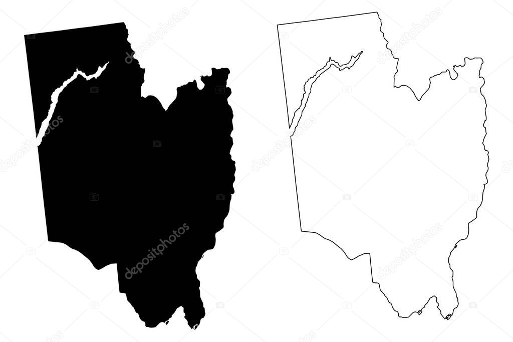Saratoga County, New York State (U.S. county, United States of America, USA, U.S., US) map vector illustration, scribble sketch Saratoga map