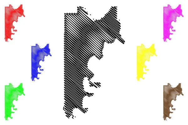 Catahoula County Louisiana County Vereinigte Staaten Von Amerika Usa Kartenvektorillustration — Stockvektor