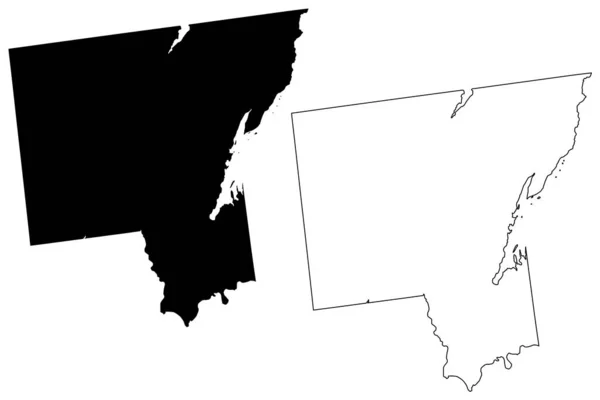 Warren County New York Eyaleti Abd Eyaleti Abd Abd Harita — Stok Vektör