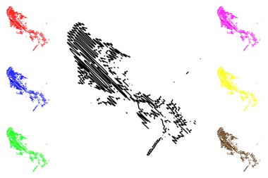 Plaquemines County, Louisiana (ABD, Amerika Birleşik Devletleri, ABD, ABD) harita vektör çizimi, çizim çizimi Plaquemines Parish haritası