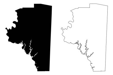 Davidson County, Kuzey Carolina Eyaleti (Amerika Birleşik Devletleri, ABD, ABD) harita vektör çizimi, karalama çizimi Davidson haritası