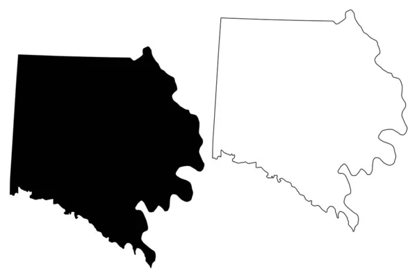 デイビー郡 ノースカロライナ州 アメリカ アメリカ アメリカ アメリカ 地図ベクトル図 スケッチブルなスケッチデービー地図 — ストックベクタ
