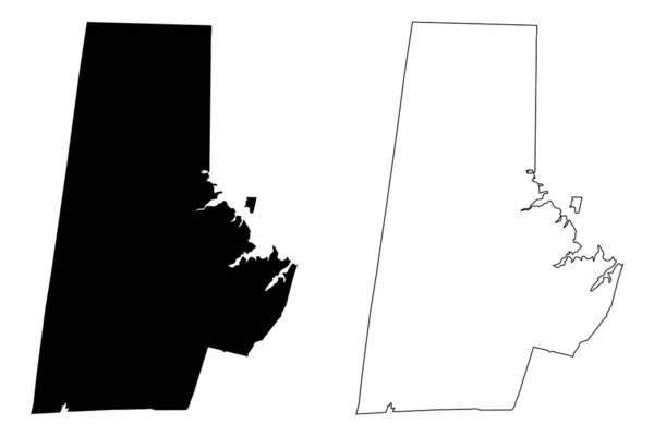 Durham County North Carolina State Usa Usa Karta Vektor Illustration — Stock vektor