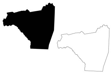 Rutherford County, Kuzey Carolina Eyaleti (ABD, Amerika Birleşik Devletleri, ABD, ABD) harita vektör çizimi, karalama çizimi Rutherford haritası
