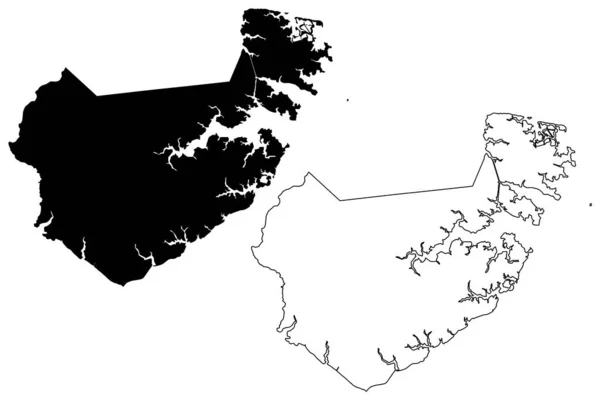 Contea Pamlico Pamlico County Carolina Del Nord Stato Contea Usa — Vettoriale Stock