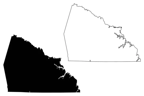 北卡罗莱纳州罗文县 地图矢量图解 速写草图罗文地图 — 图库矢量图片