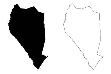 Sampson County, Kuzey Carolina Eyaleti (ABD, ABD, ABD, ABD) harita vektör çizimi, karalama çizimi Sampson haritası