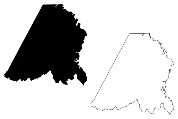 Stanly County North Carolina State Usa Usa Karta Vektor Illustration — Stock vektor