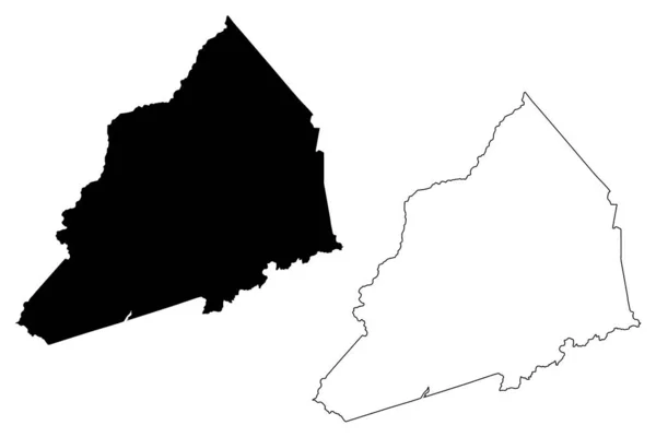 トランシルヴァニア州 ノースカロライナ州 アメリカ アメリカ アメリカ アメリカ 地図ベクトル図 スケッチトランシルヴァニア州地図 — ストックベクタ