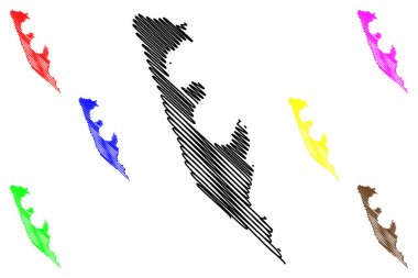 Sao Tome Şehri (Sao Tome ve Principe Demokratik Cumhuriyeti, Saint Thomas ve Prince) harita vektör çizimi, çizim şehri Saint Thomas haritası