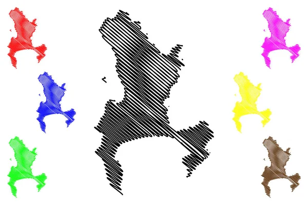 Cidade Cabo República África Sul Rsa Província Cabo Ocidental Mapa —  Vetores de Stock