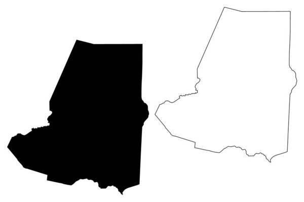 Wayne County, North Carolina State (U.S. county, United States of America, USA, U.S., US) map vector illustration, scribble sketch Wayne map