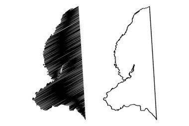 Caroline County, Maryland (ABD eyaleti, ABD, ABD) harita vektör çizimi, çizim Caroline haritası