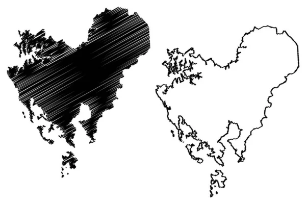 Condado Dorchester Maryland County United States America Usa Mapa Vector — Archivo Imágenes Vectoriales