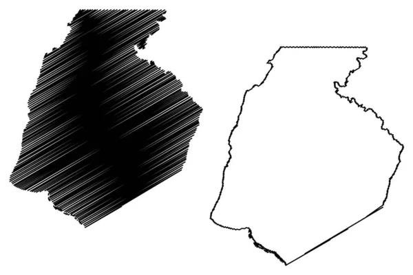 弗雷德里克县 马里兰州 地图矢量图解 速写草图弗雷德里克地图 — 图库矢量图片