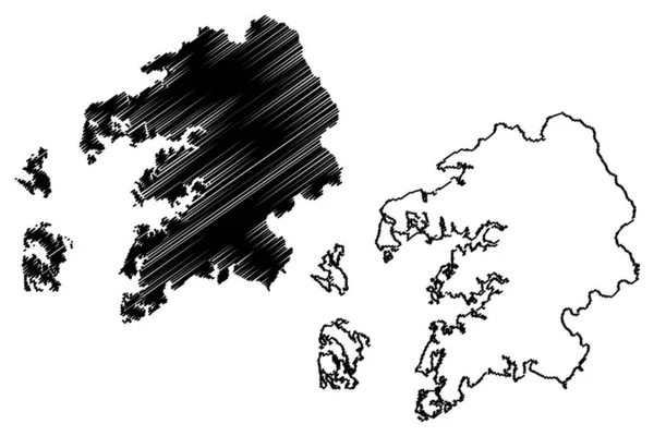 サマセット郡 アメリカ アメリカ アメリカ アメリカ 地図ベクトル図 スクリブルスケッチサマセット地図 — ストックベクタ