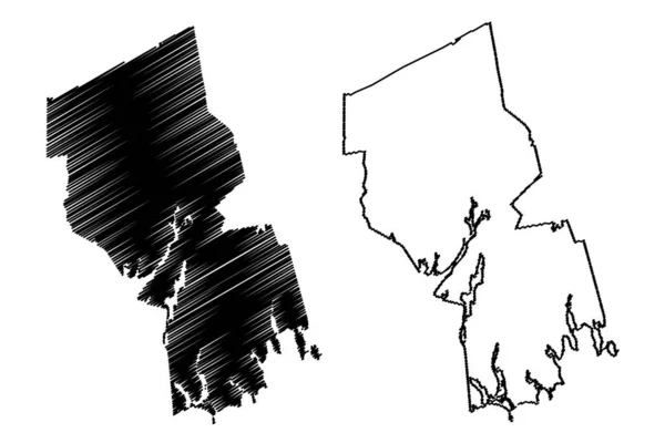 Comté Bristol Commonwealth Massachusetts Comté Des États Unis Amérique États — Image vectorielle