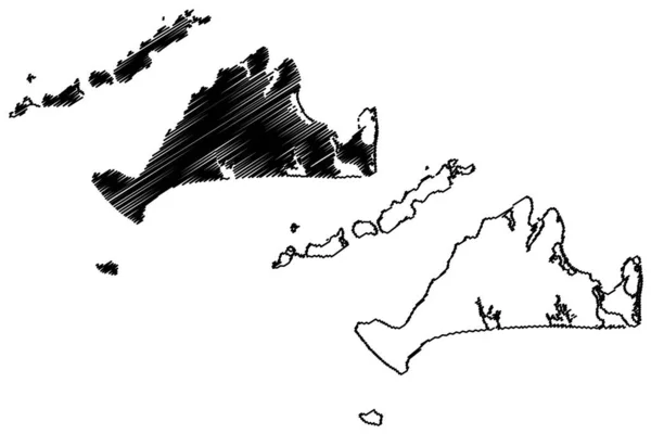 Dukes County Massachusetts Eyaleti Abd Eyaleti Amerika Birleşik Devletleri Abd — Stok Vektör