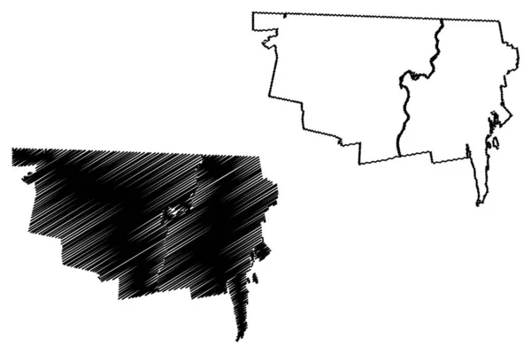 Franklin County Commonwealth Massachusetts County United States America Usa Map — стоковий вектор