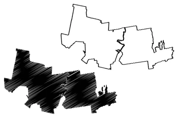 Hampshire County Commonwealth Massachusetts County United States America Usa Mapa — Vector de stock