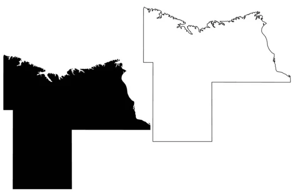 Векторная Карта Округа Мерсер Штат Северная Дакота Округ Сша Сша — стоковый вектор