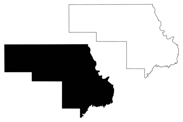 Иллюстрация Векторной Карты Округа Округ Штат Северная Дакота Сша Соединенные — стоковый вектор