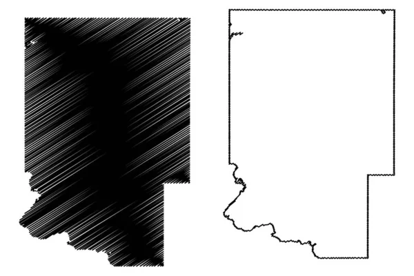 Condado Dickinson Michigan County United States America Usa Mapa Vector — Archivo Imágenes Vectoriales