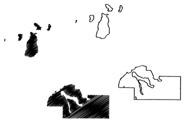 チャルボワ郡 ミシガン州 アメリカ アメリカ アメリカ アメリカ 地図ベクトル図 スケッチブック Charlevoix Map — ストックベクタ