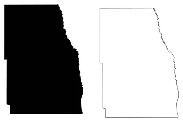 リッチランド郡 ノースダコタ州 アメリカ アメリカ アメリカ アメリカ 地図ベクトル図 スケッチブルなスケッチリッチランド地図 — ストックベクタ