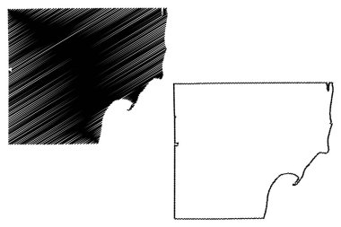 Iosco County, Michigan (ABD eyaleti, Amerika Birleşik Devletleri, ABD, ABD) harita vektör çizimi, çizim çizimi Iosco haritası