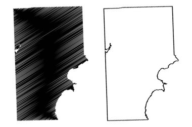 Macomb County, Michigan (ABD eyaleti, ABD, ABD) harita vektör çizimi, çizim Macomb haritası