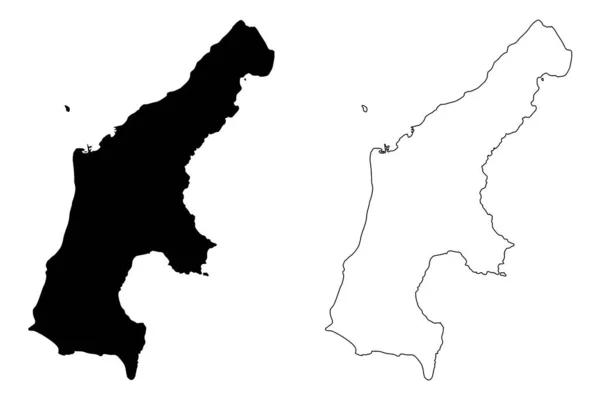 塞班市 北马里亚纳群岛联邦 美利坚合众国 马里亚纳群岛 地图矢量图解 素描塞班岛地图 — 图库矢量图片