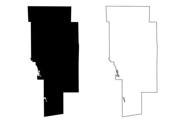 Ashland County Ohio State County United States America Usa Mapa — Vector de stock