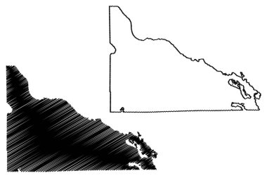 Presque Adası İlçesi, Michigan (ABD eyaleti, Amerika Birleşik Devletleri, ABD, ABD) harita vektör çizimi, Presque Adası haritası