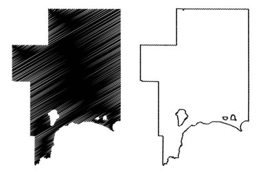 Schoolcraft County, Michigan (ABD eyaleti, Amerika Birleşik Devletleri, ABD, ABD) harita vektör çizimi, çizim haritası