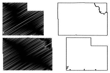 Cottonwood ve Carlton County, Minnesota (ABD, Amerika Birleşik Devletleri, ABD, ABD) harita vektör çizimi, çizim haritası